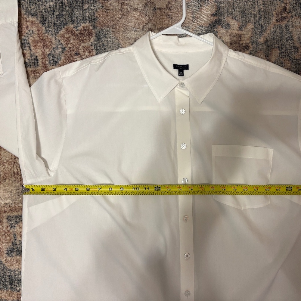 Talbots Women's Plus Classic White Button-Front Boyfriend Shirt Top Blouse 3X - Picture 6 of 9